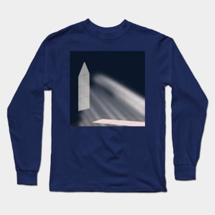 Dark room with light rays and floating pyramid Long Sleeve T-Shirt